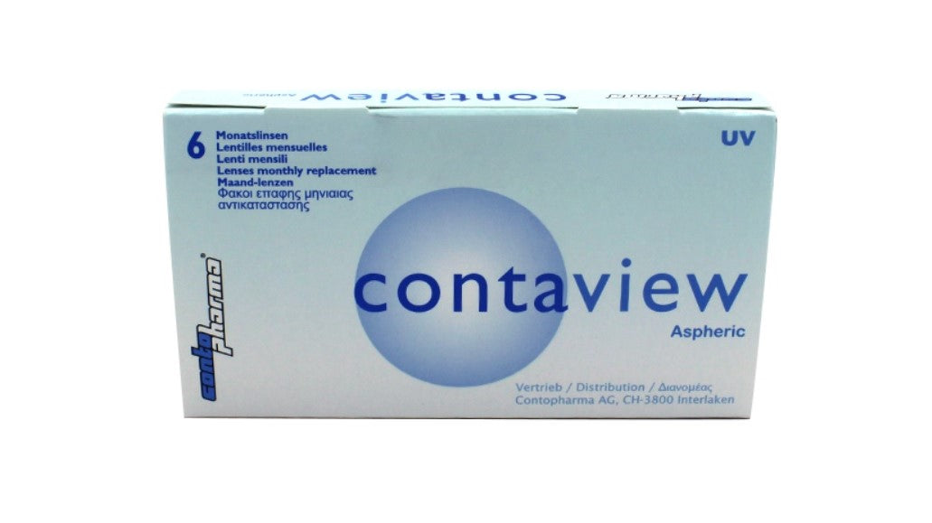 Μηνιαίοι Φακοί Επαφής ContoPharma ContaView Aspheric UV Μυωπίας (6 Φακοί)